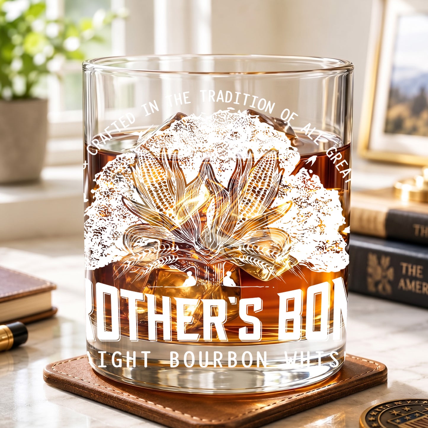Personalized Engraved Brother's Bond Whiskey Glass - 11 oz Rocks Glass