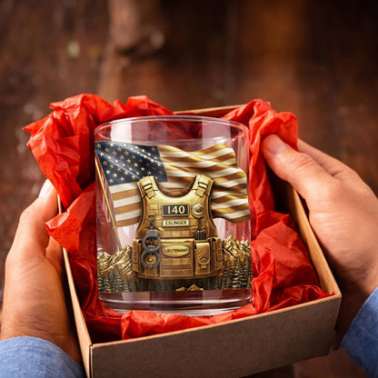 Personalized Police Whiskey Glass - Custom Law Enforcement Gift