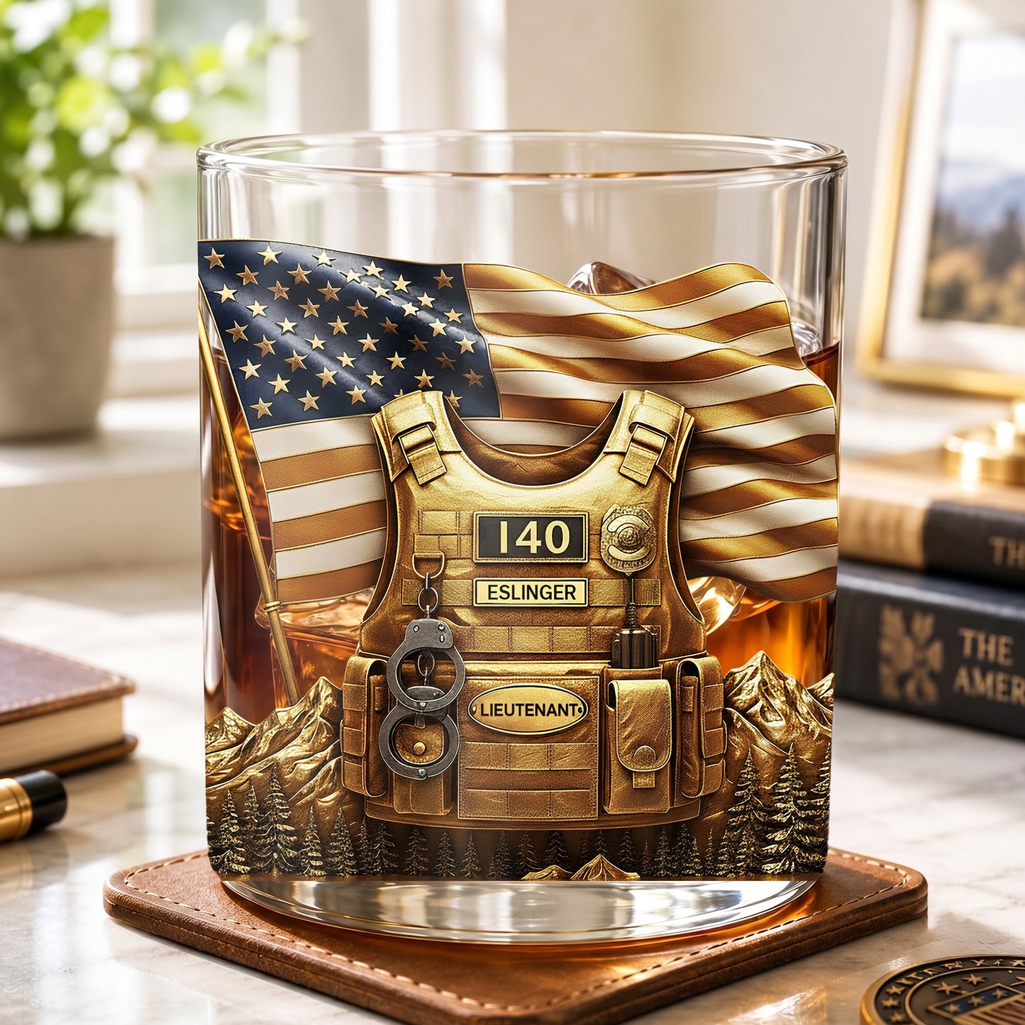 Personalized Police Whiskey Glass - Custom Law Enforcement Gift