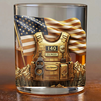 Personalized Police Whiskey Glass - Custom Law Enforcement Gift