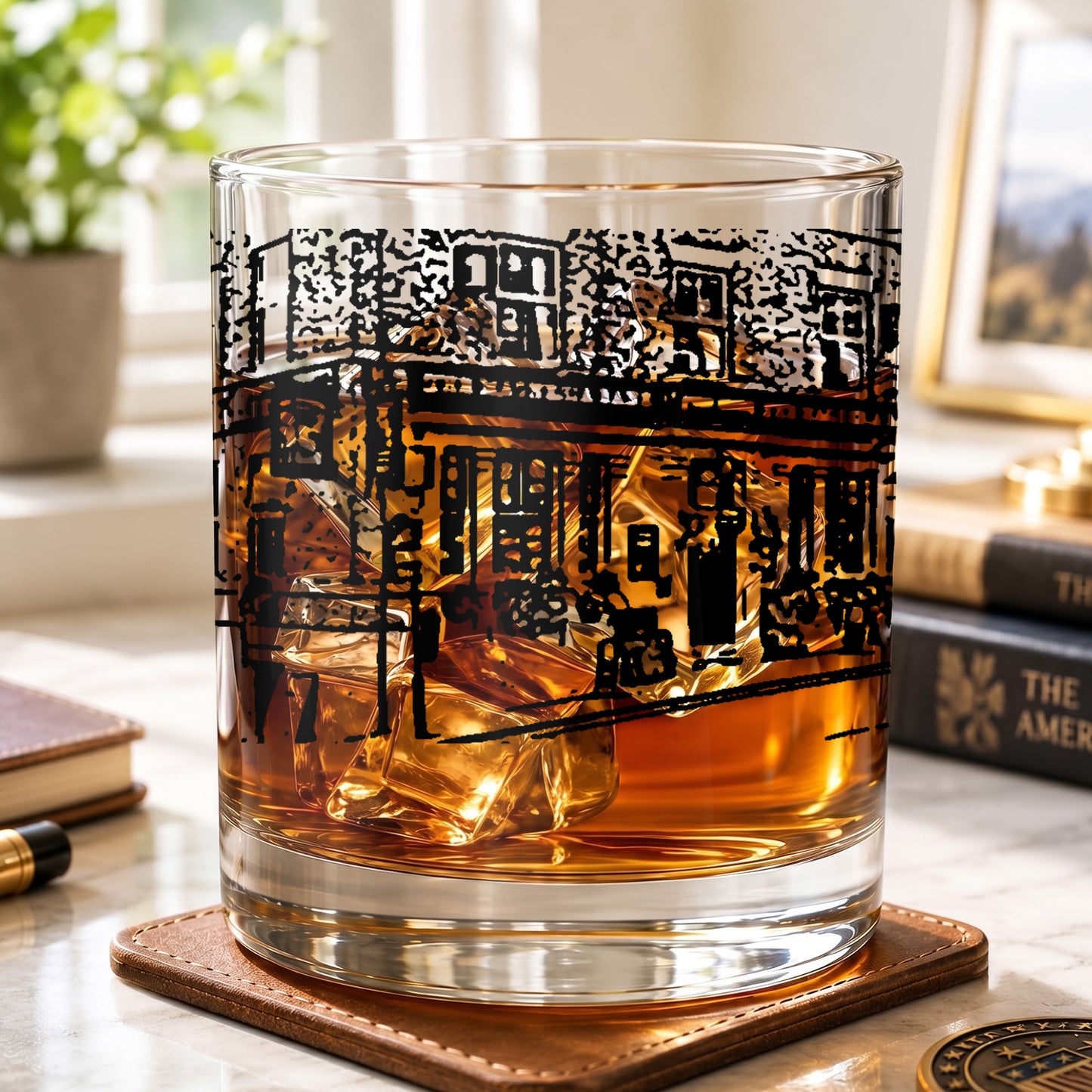 Personalized Architectural Whiskey Glass - Custom Building Gift