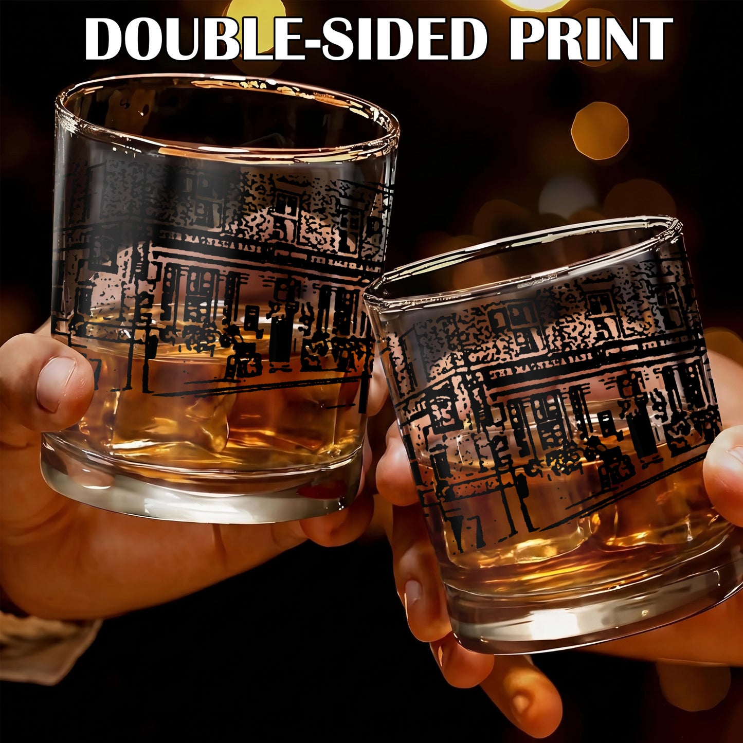 Personalized Architectural Whiskey Glass - Custom Building Gift
