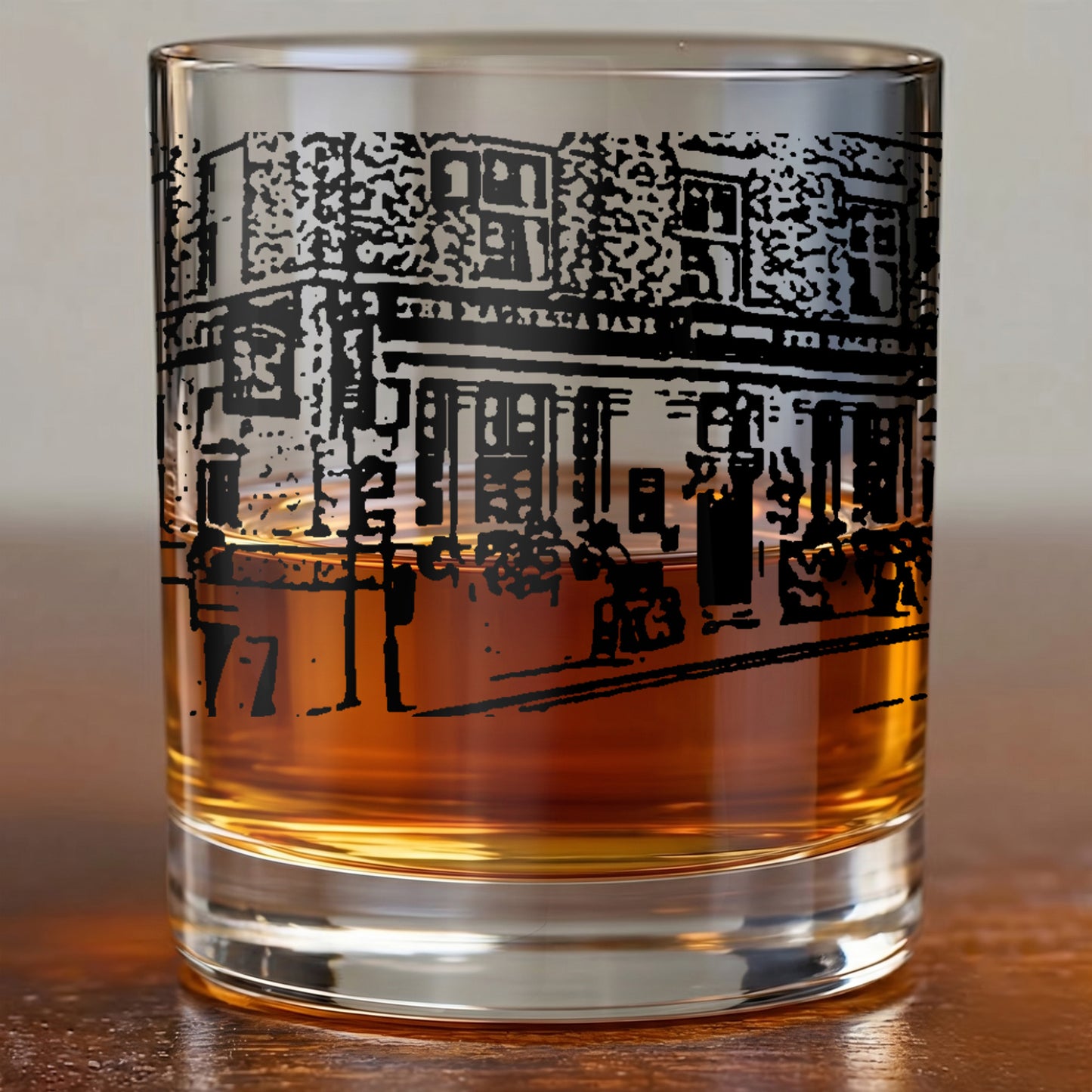 Personalized Architectural Whiskey Glass - Custom Building Gift