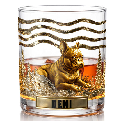 Personalized French Bulldog Whiskey Glass - Custom Dog Lover Gift