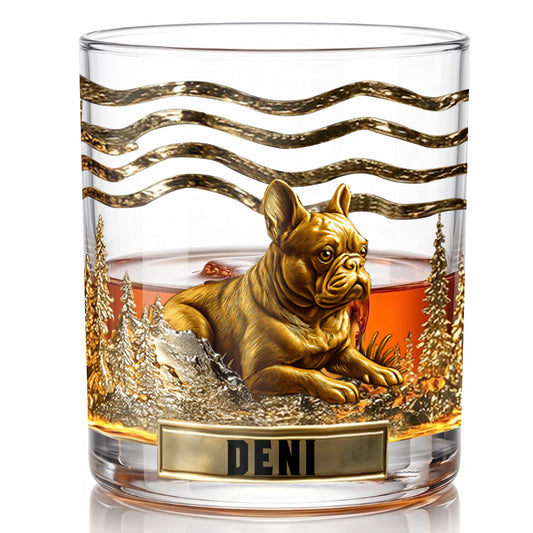 Personalized French Bulldog Whiskey Glass - Custom Dog Lover Gift