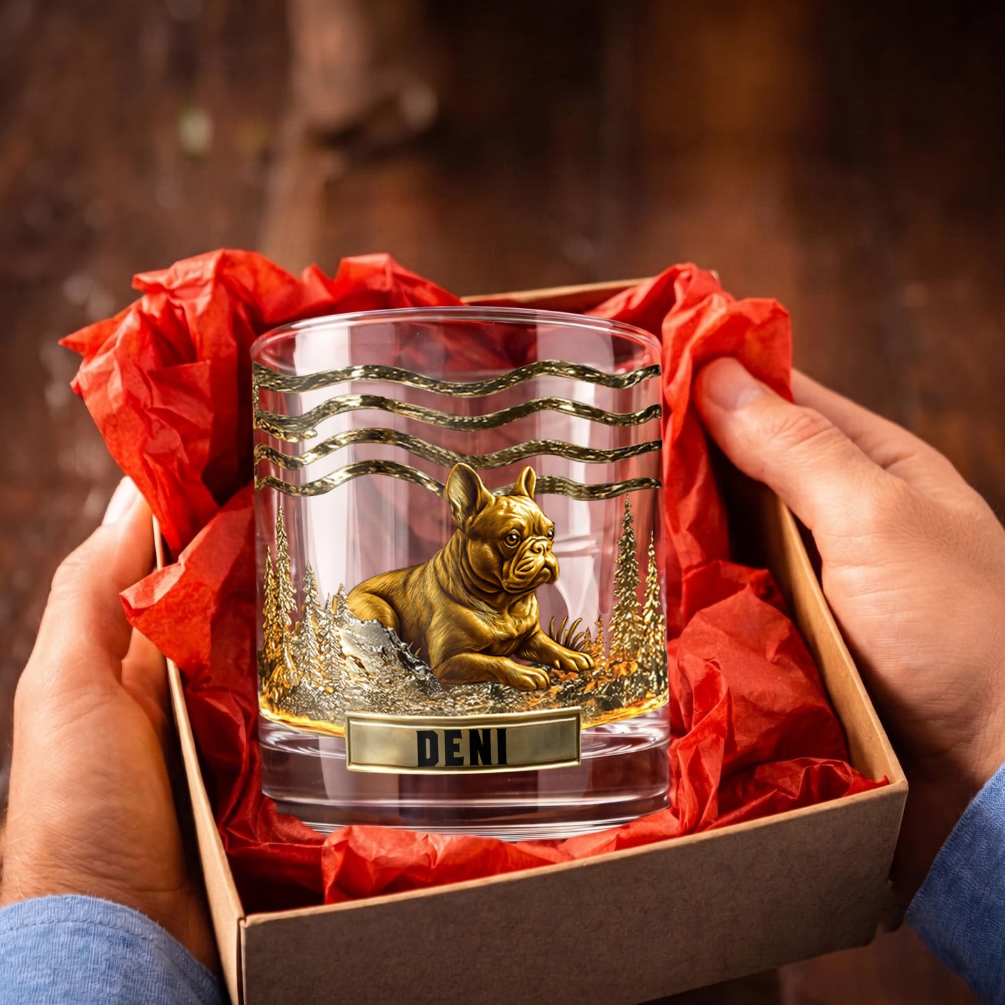 Personalized French Bulldog Whiskey Glass - Custom Dog Lover Gift