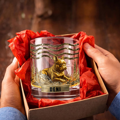 Personalized French Bulldog Whiskey Glass - Custom Dog Lover Gift