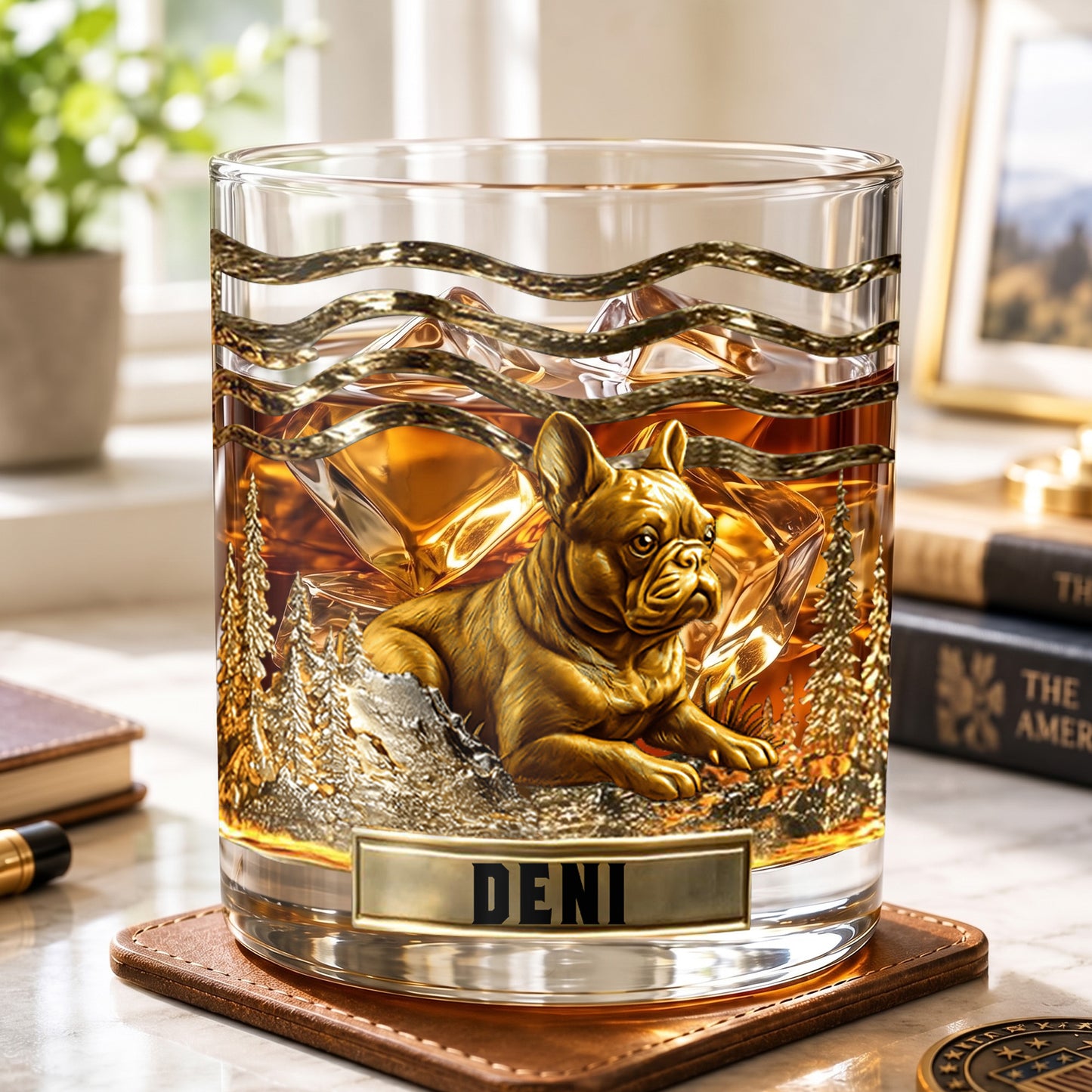 Personalized French Bulldog Whiskey Glass - Custom Dog Lover Gift