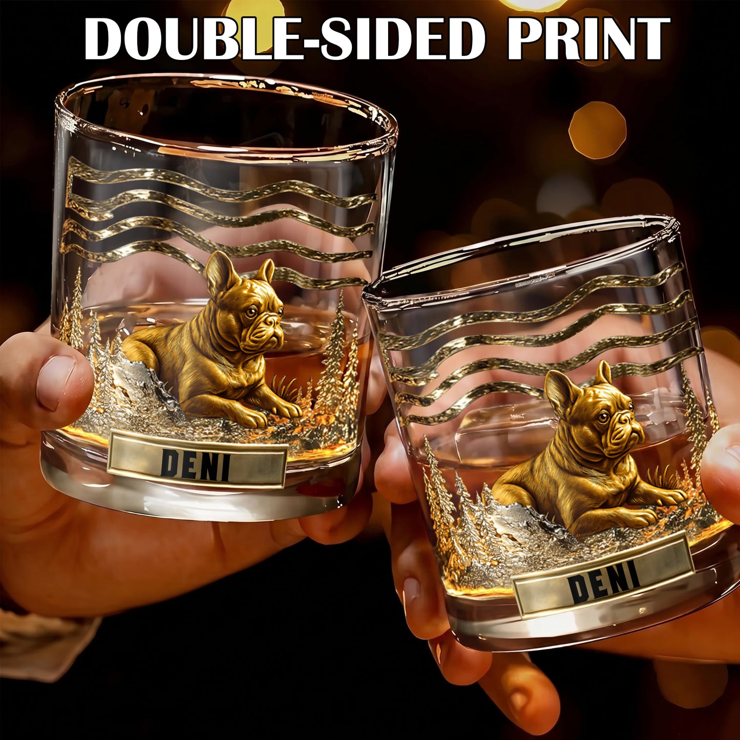 Personalized French Bulldog Whiskey Glass - Custom Dog Lover Gift