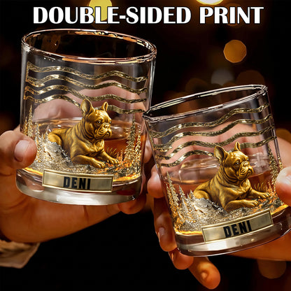 Personalized French Bulldog Whiskey Glass - Custom Dog Lover Gift