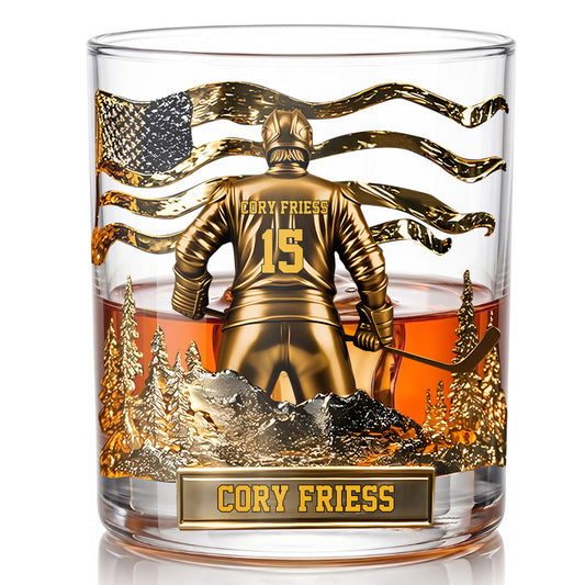 Personalized Hockey Whiskey Glass - Custom Hockey Fan Gift