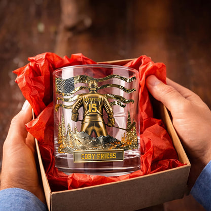 Personalized Hockey Whiskey Glass - Custom Hockey Fan Gift