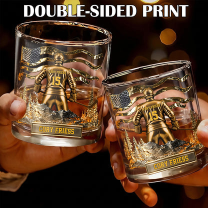 Personalized Hockey Whiskey Glass - Custom Hockey Fan Gift