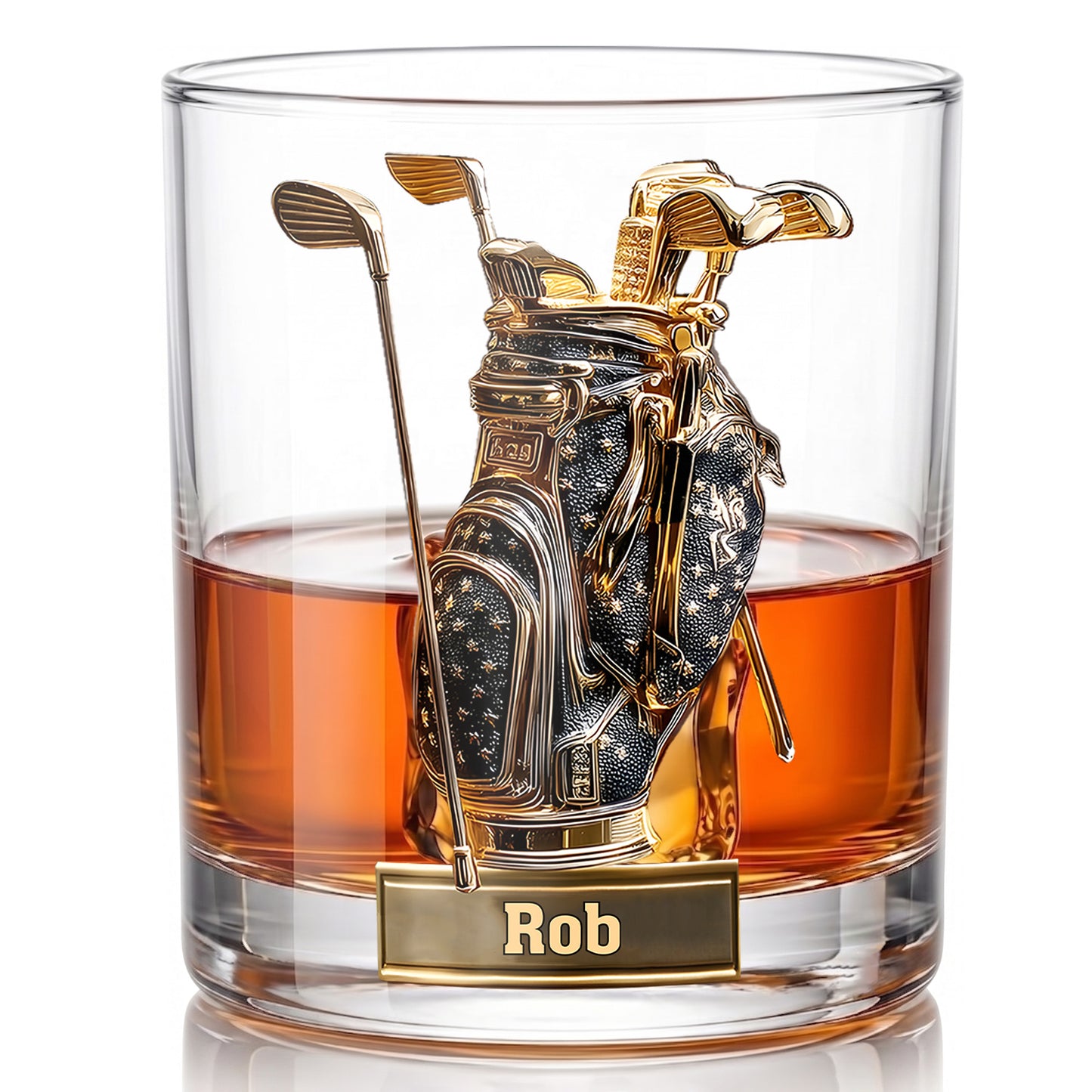 Personalized Golf Whiskey Glass - Custom Golf Lover Gift