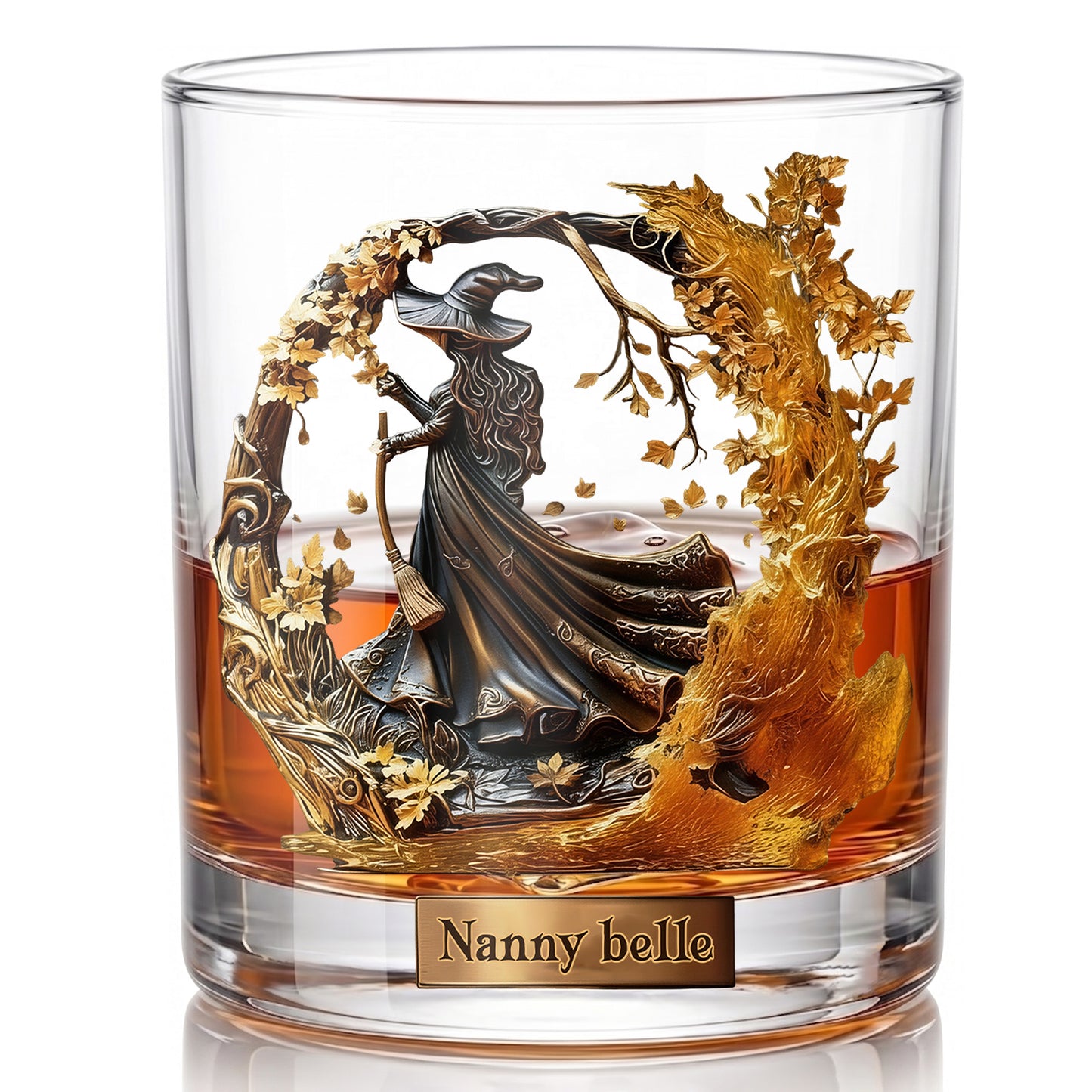 Personalized Witch Whiskey Glass - Custom Fantasy Halloween Gift