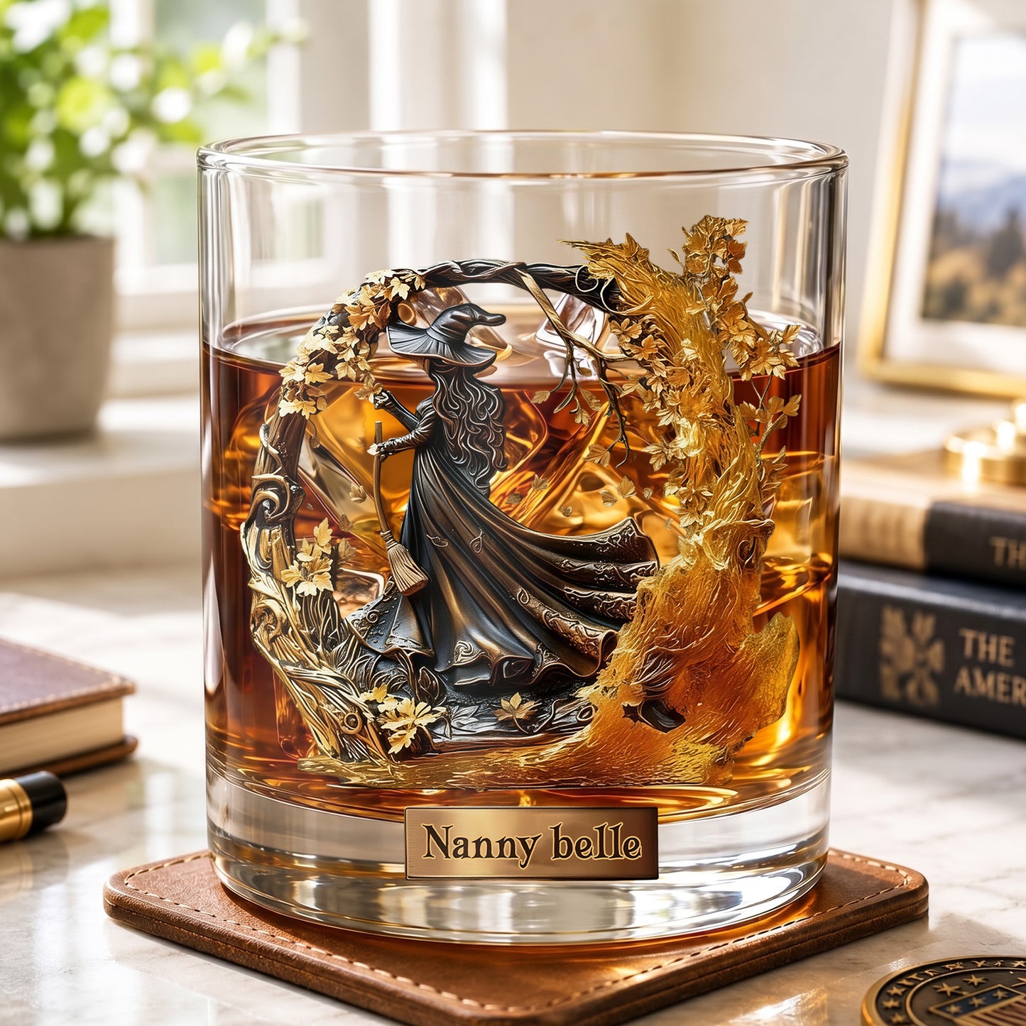 Personalized Witch Whiskey Glass - Custom Fantasy Halloween Gift