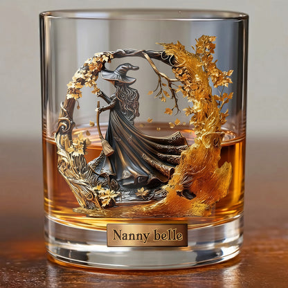 Personalized Witch Whiskey Glass - Custom Fantasy Halloween Gift