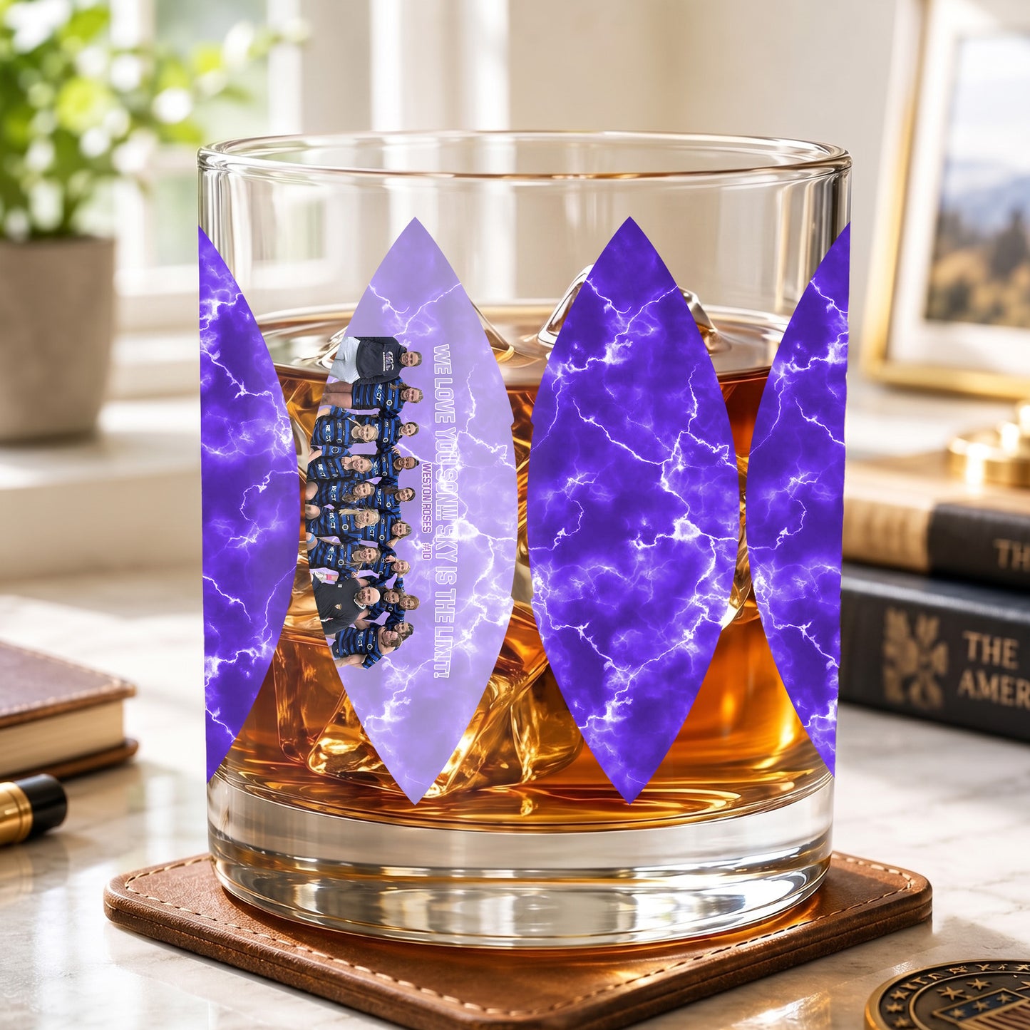 Personalized Photo Whiskey Glass - Custom Team & Sports Gift