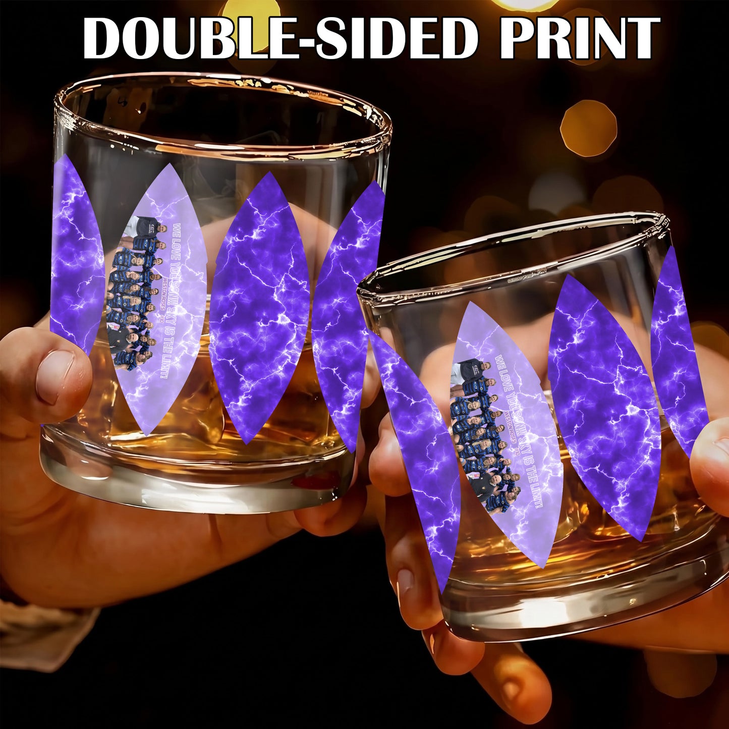Personalized Photo Whiskey Glass - Custom Team & Sports Gift