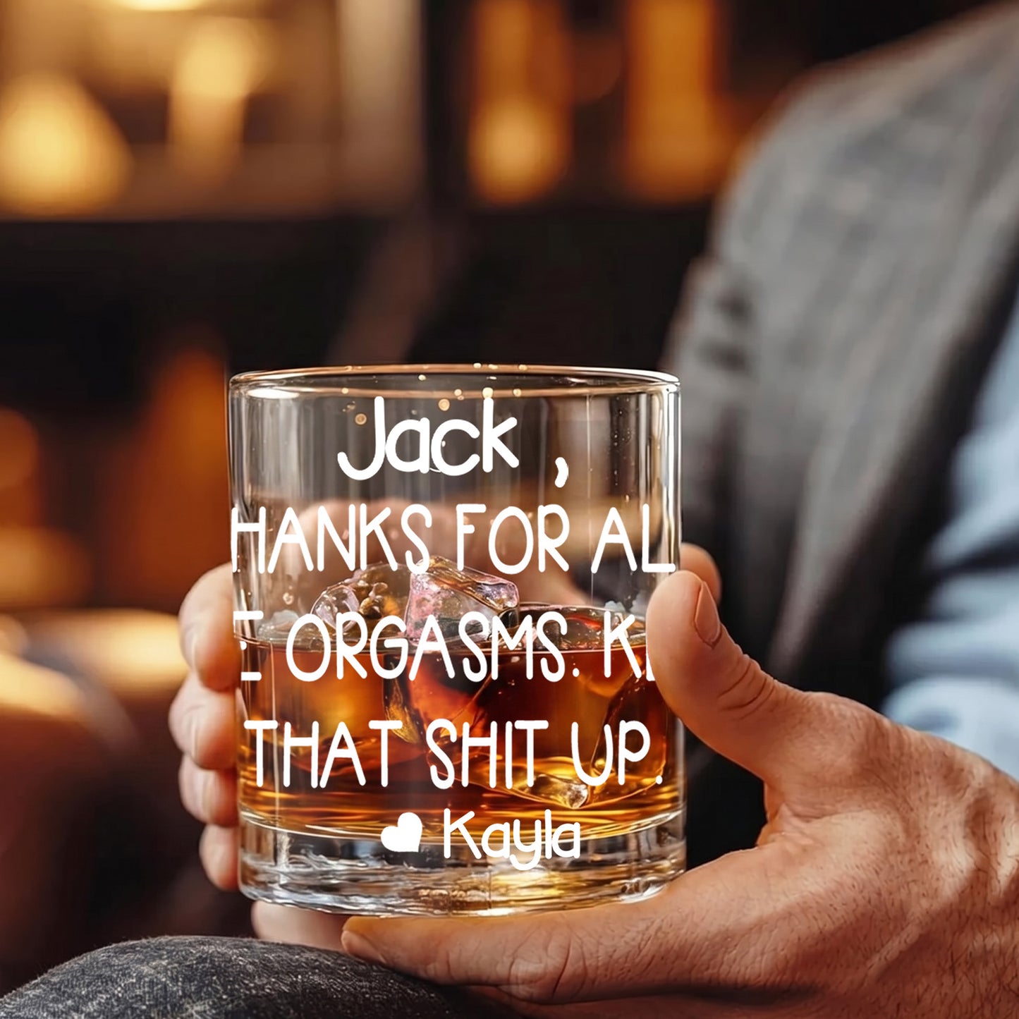 Personalized Funny Whiskey Glass - Custom Novelty Gag Gift