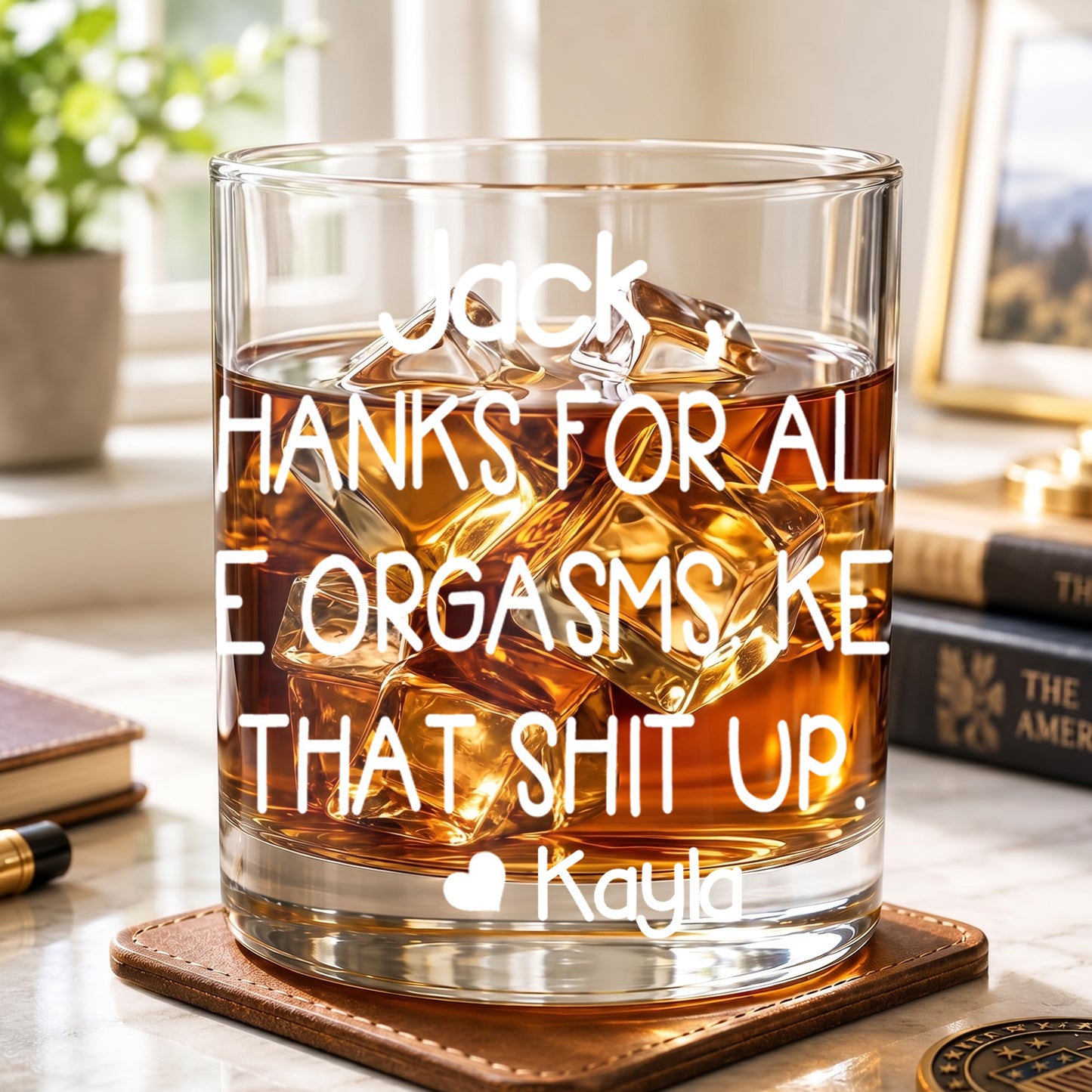 Personalized Funny Whiskey Glass - Custom Novelty Gag Gift