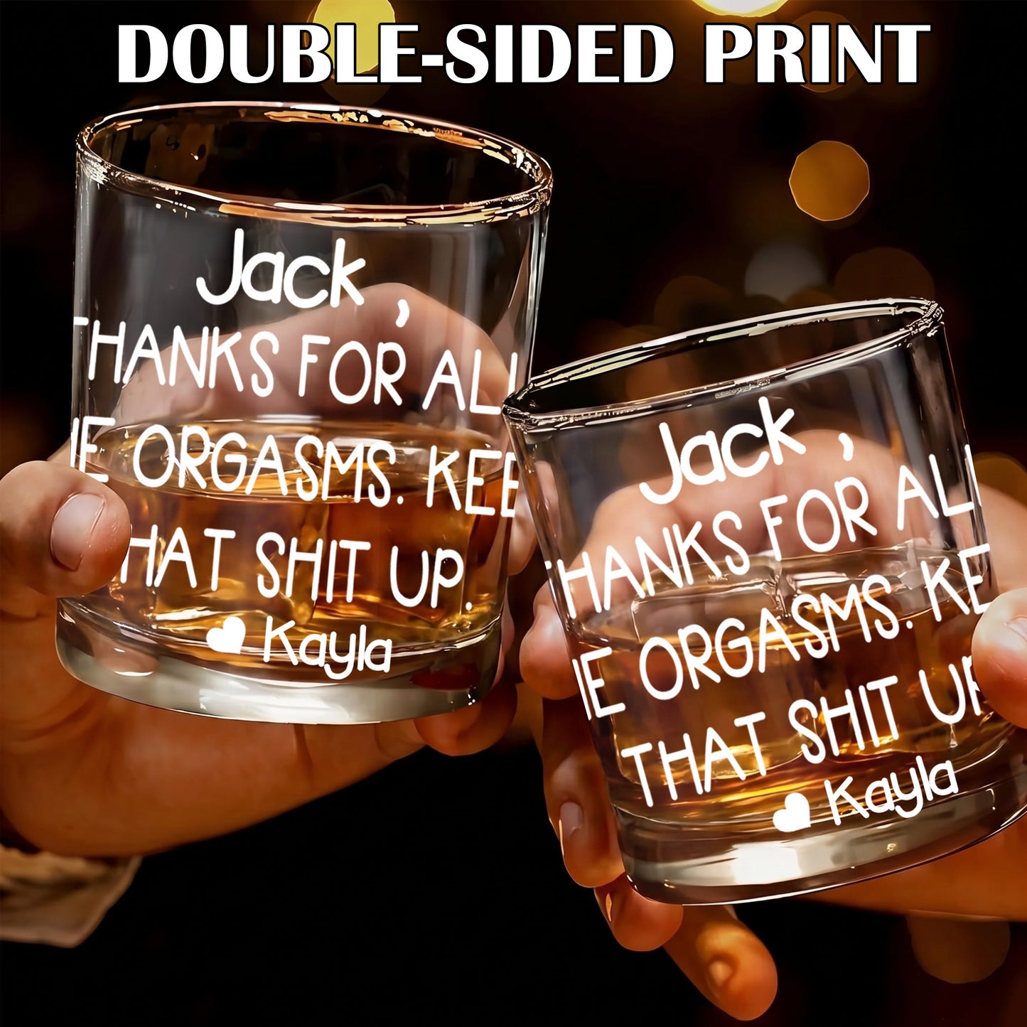 Personalized Funny Whiskey Glass - Custom Novelty Gag Gift