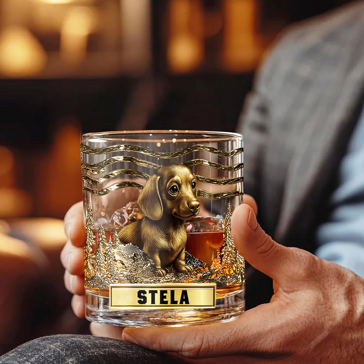 Personalized Dachshund Whiskey Glass - Custom Dog Lover Gift