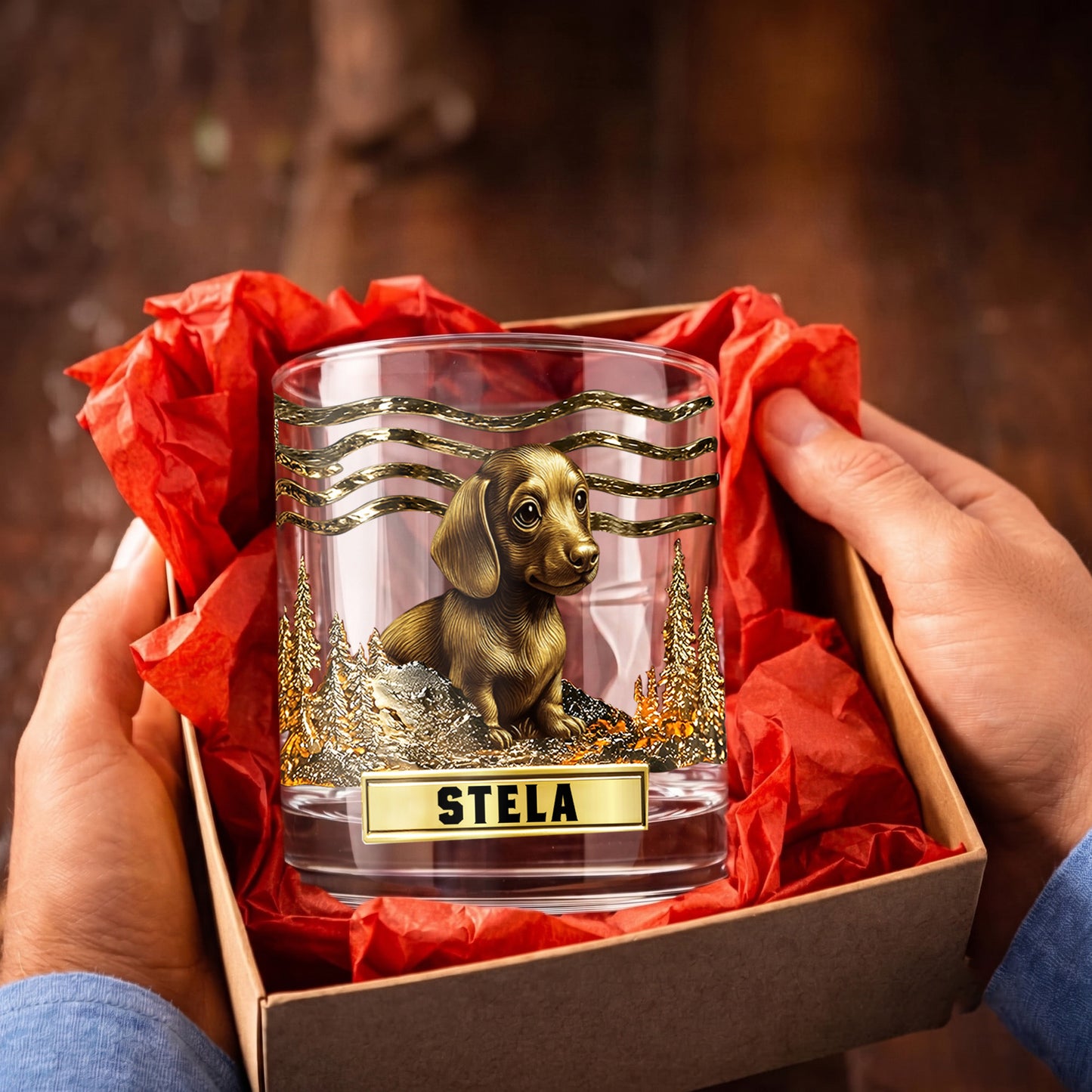 Personalized Dachshund Whiskey Glass - Custom Dog Lover Gift