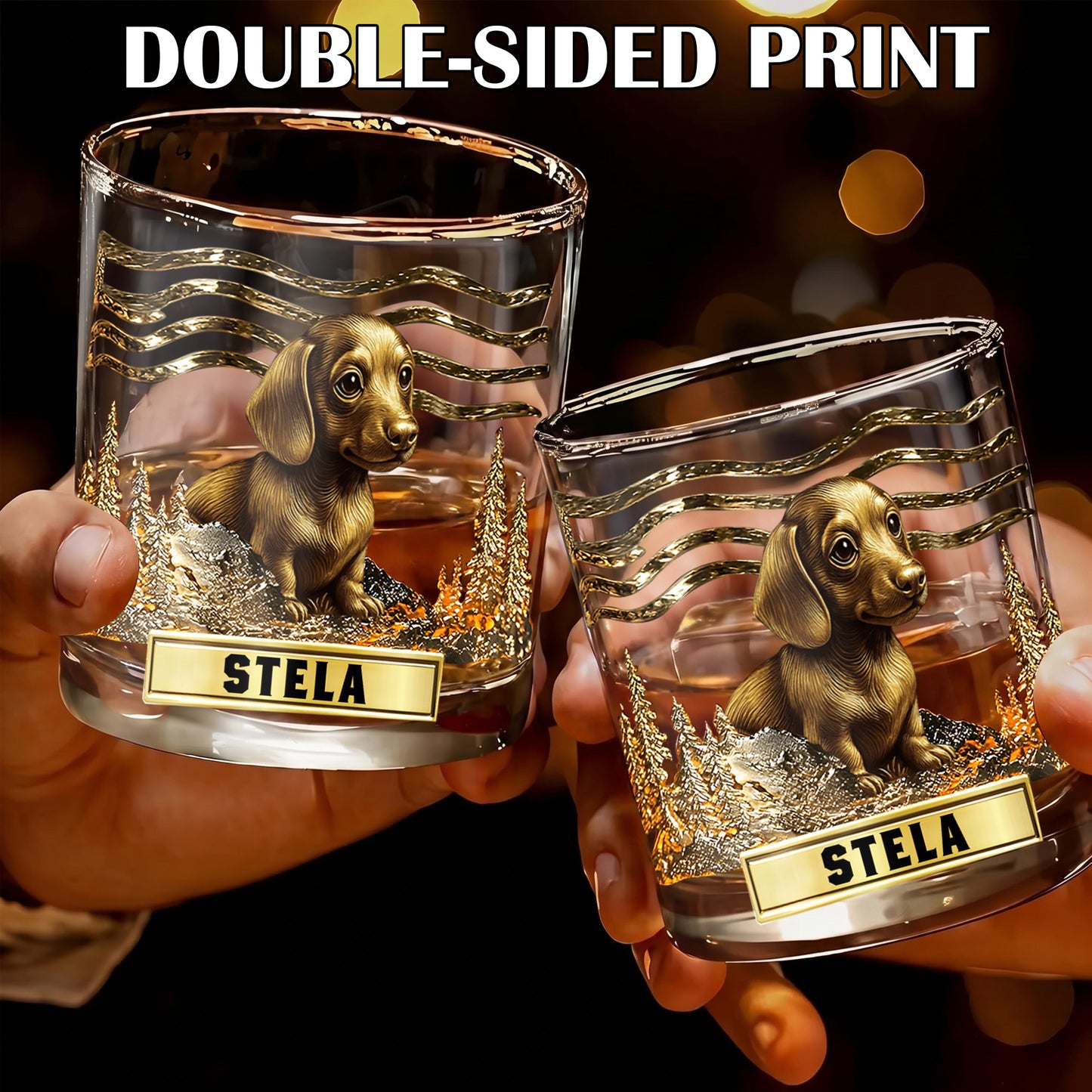 Personalized Dachshund Whiskey Glass - Custom Dog Lover Gift