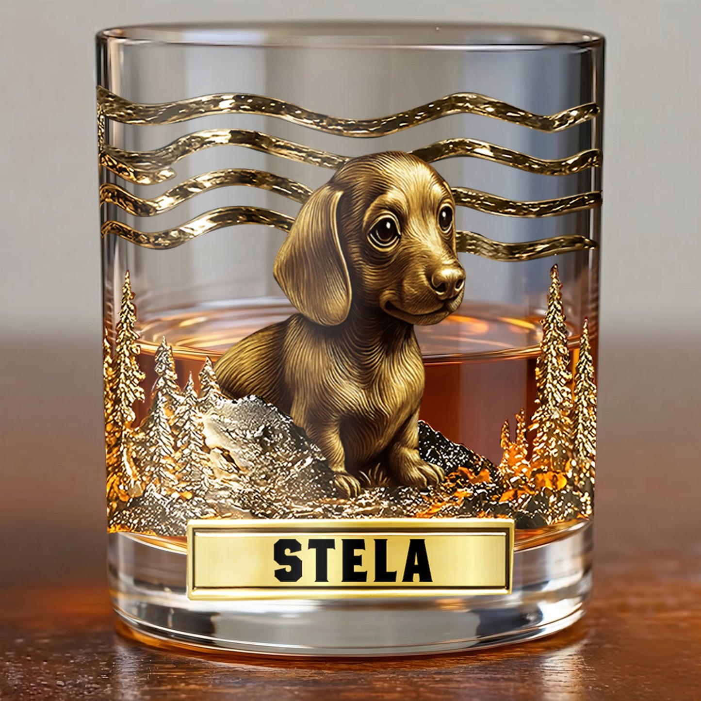 Personalized Dachshund Whiskey Glass - Custom Dog Lover Gift