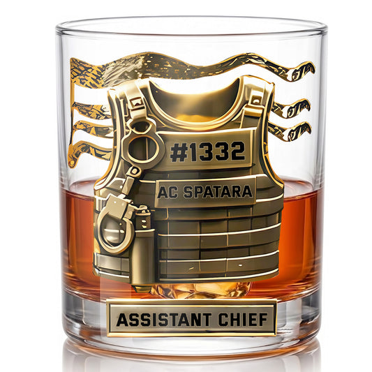 Personalized Law Enforcement Whiskey Glass - Custom Officer Gift