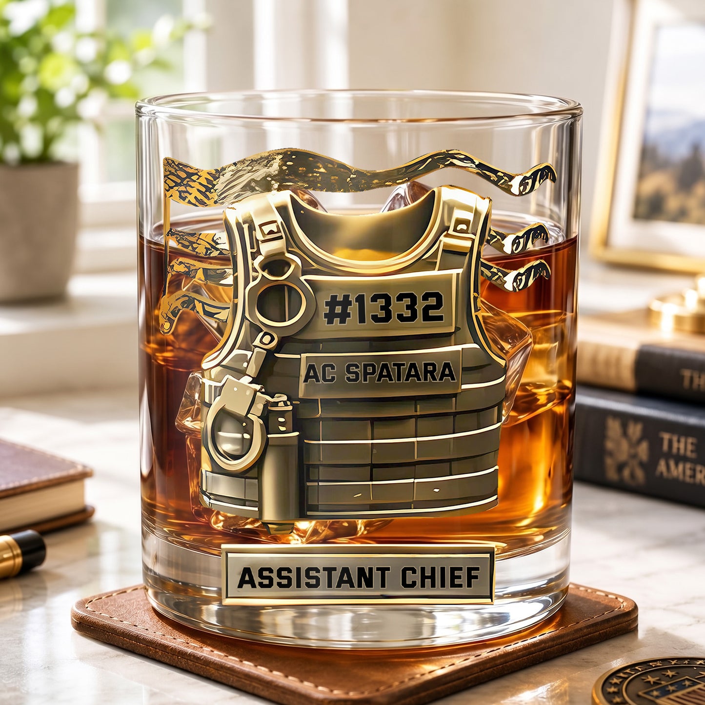 Personalized Law Enforcement Whiskey Glass - Custom Officer Gift