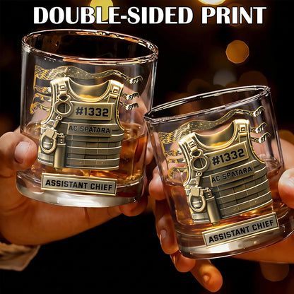 Personalized Law Enforcement Whiskey Glass - Custom Officer Gift