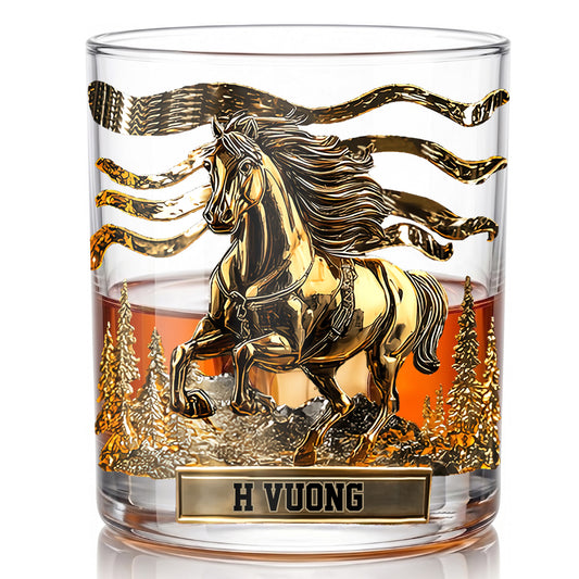 Personalized Horse Whiskey Glass - Custom Wild Spirit Gift