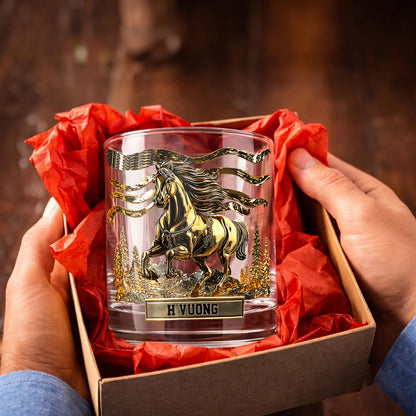Personalized Horse Whiskey Glass - Custom Wild Spirit Gift