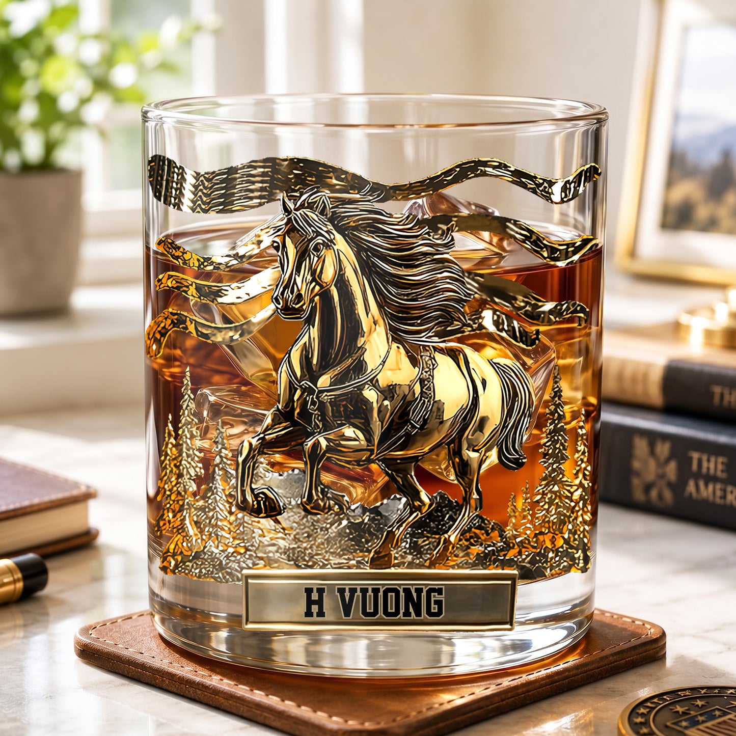 Personalized Horse Whiskey Glass - Custom Wild Spirit Gift