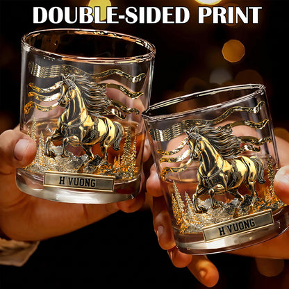 Personalized Horse Whiskey Glass - Custom Wild Spirit Gift