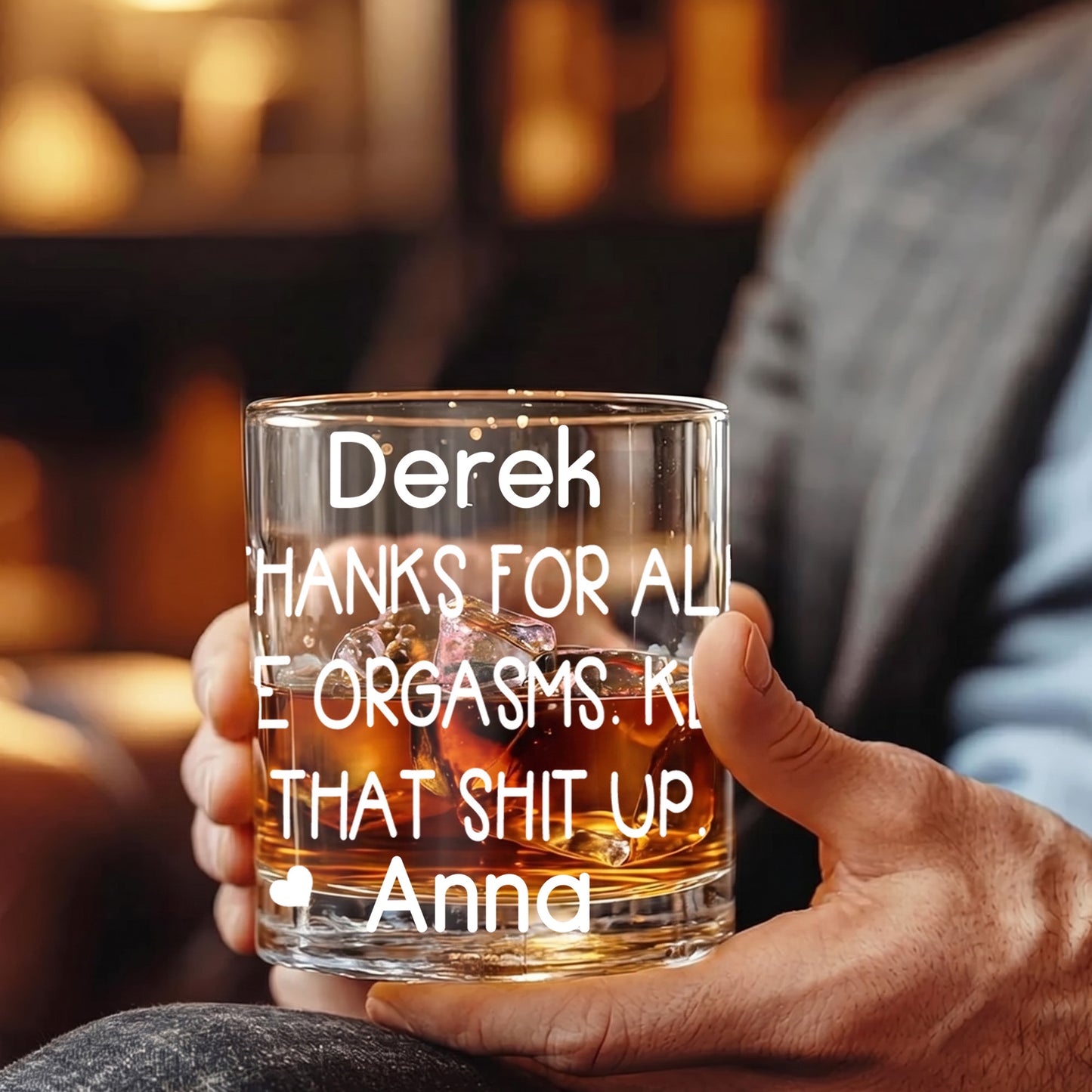 Personalized Funny Whiskey Glass - Custom Novelty Gag Gift