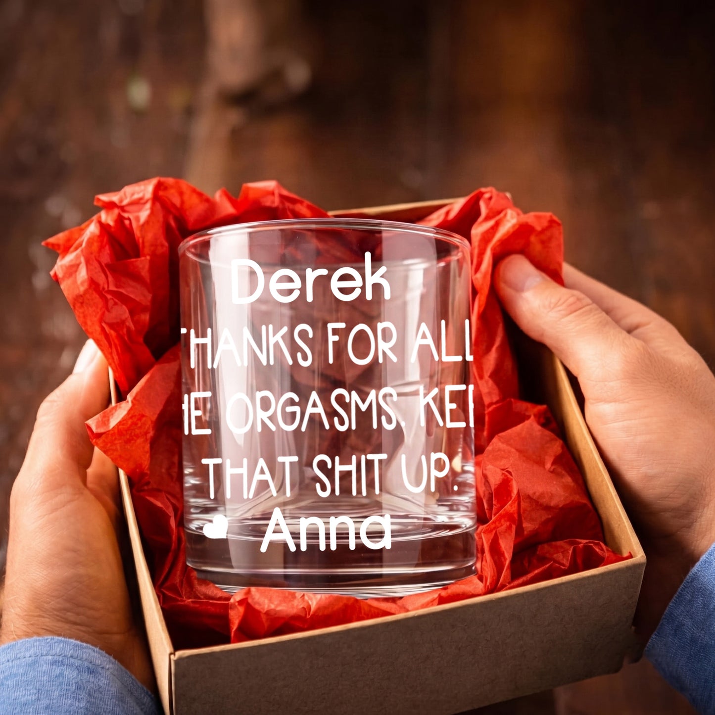 Personalized Funny Whiskey Glass - Custom Novelty Gag Gift