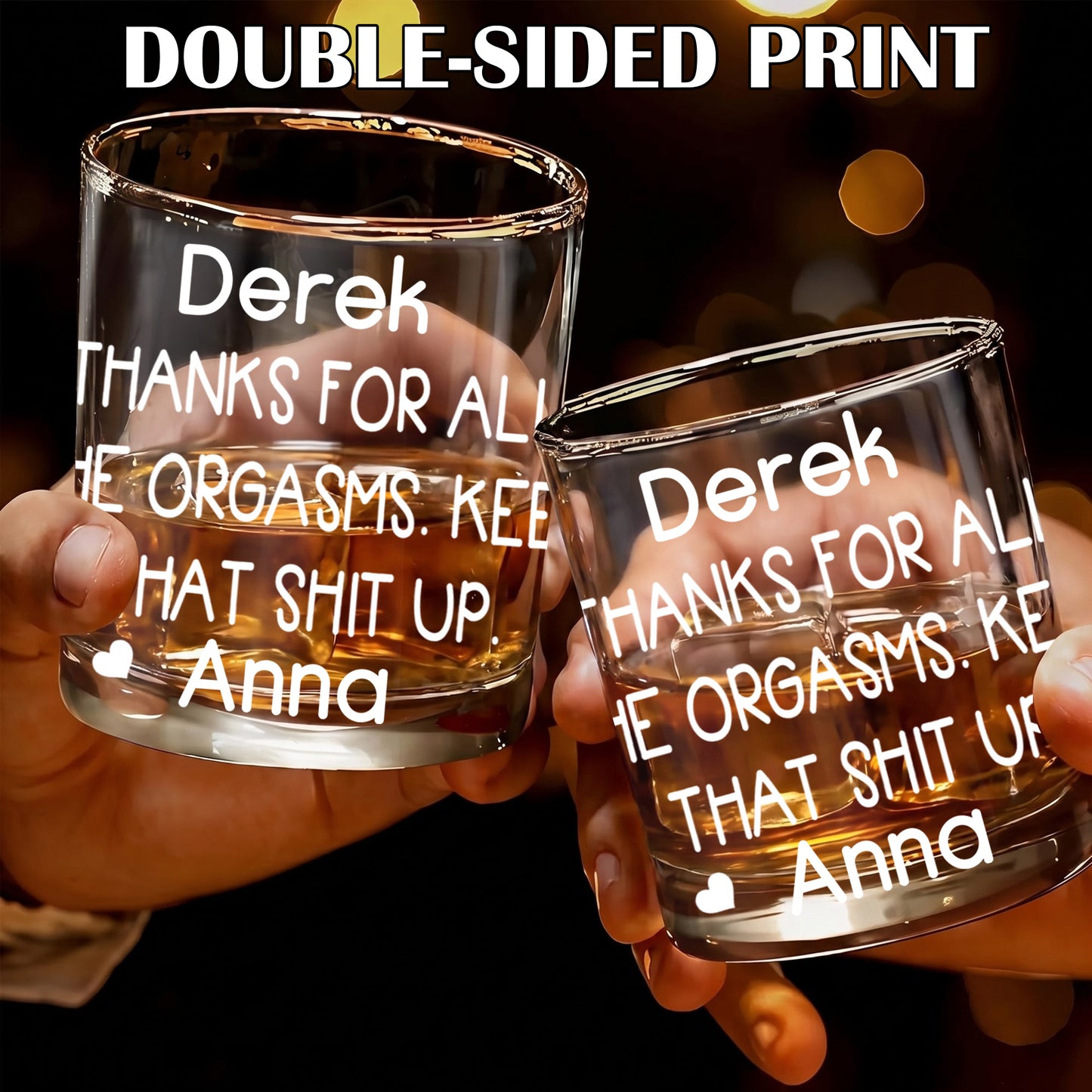 Personalized Funny Whiskey Glass - Custom Novelty Gag Gift