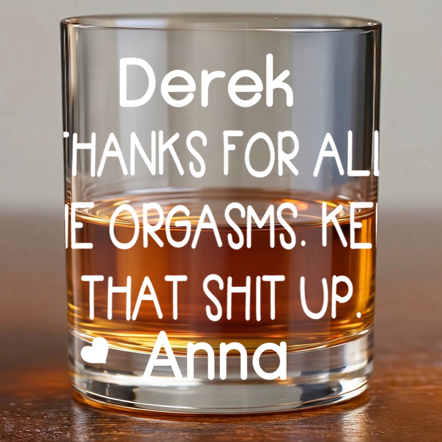 Personalized Funny Whiskey Glass - Custom Novelty Gag Gift