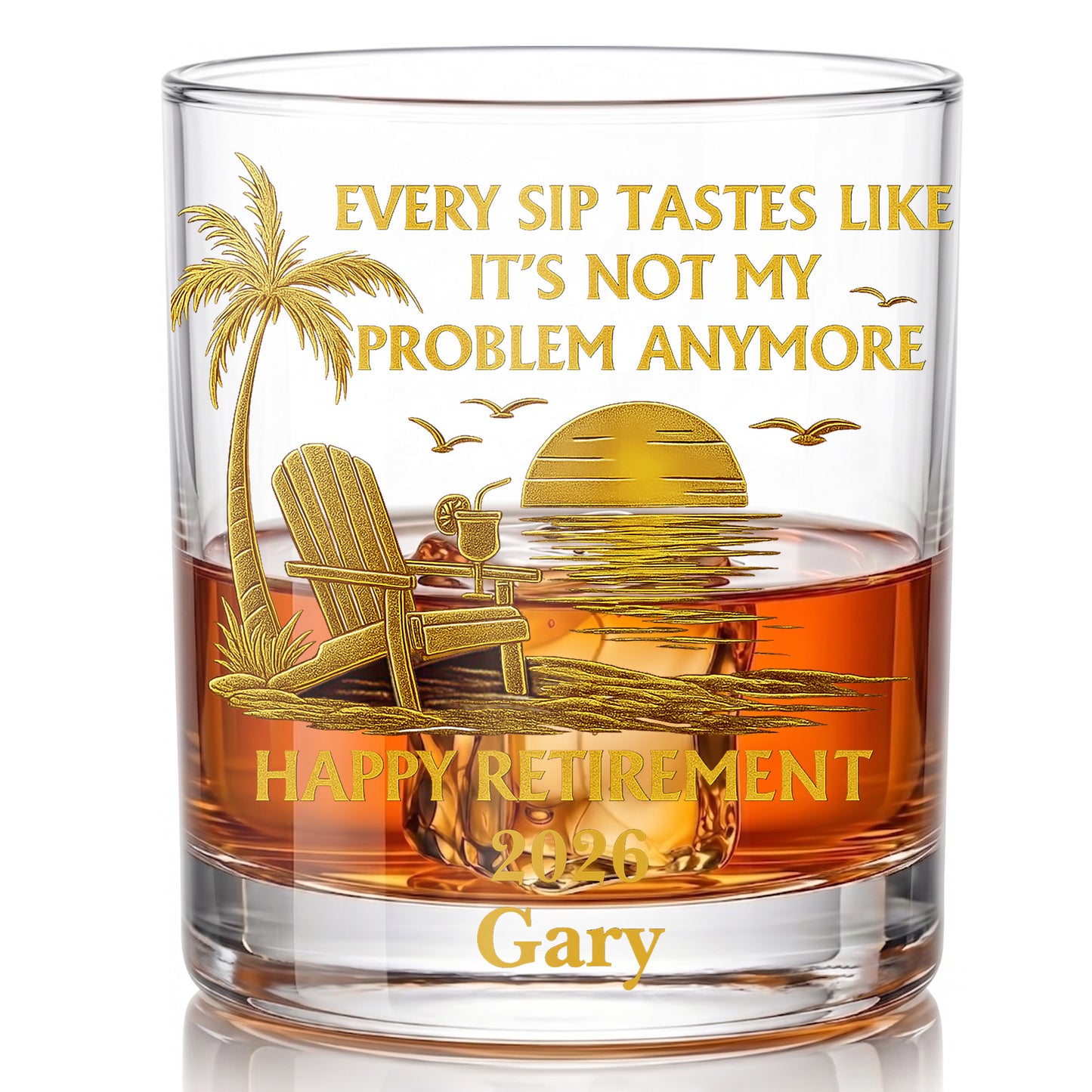 Personalized Retirement Whiskey Glass - Custom Farewell Gift
