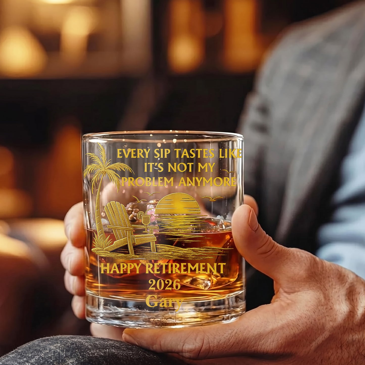 Personalized Retirement Whiskey Glass - Custom Farewell Gift