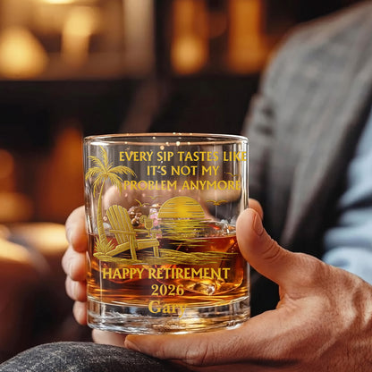 Personalized Retirement Whiskey Glass - Custom Farewell Gift