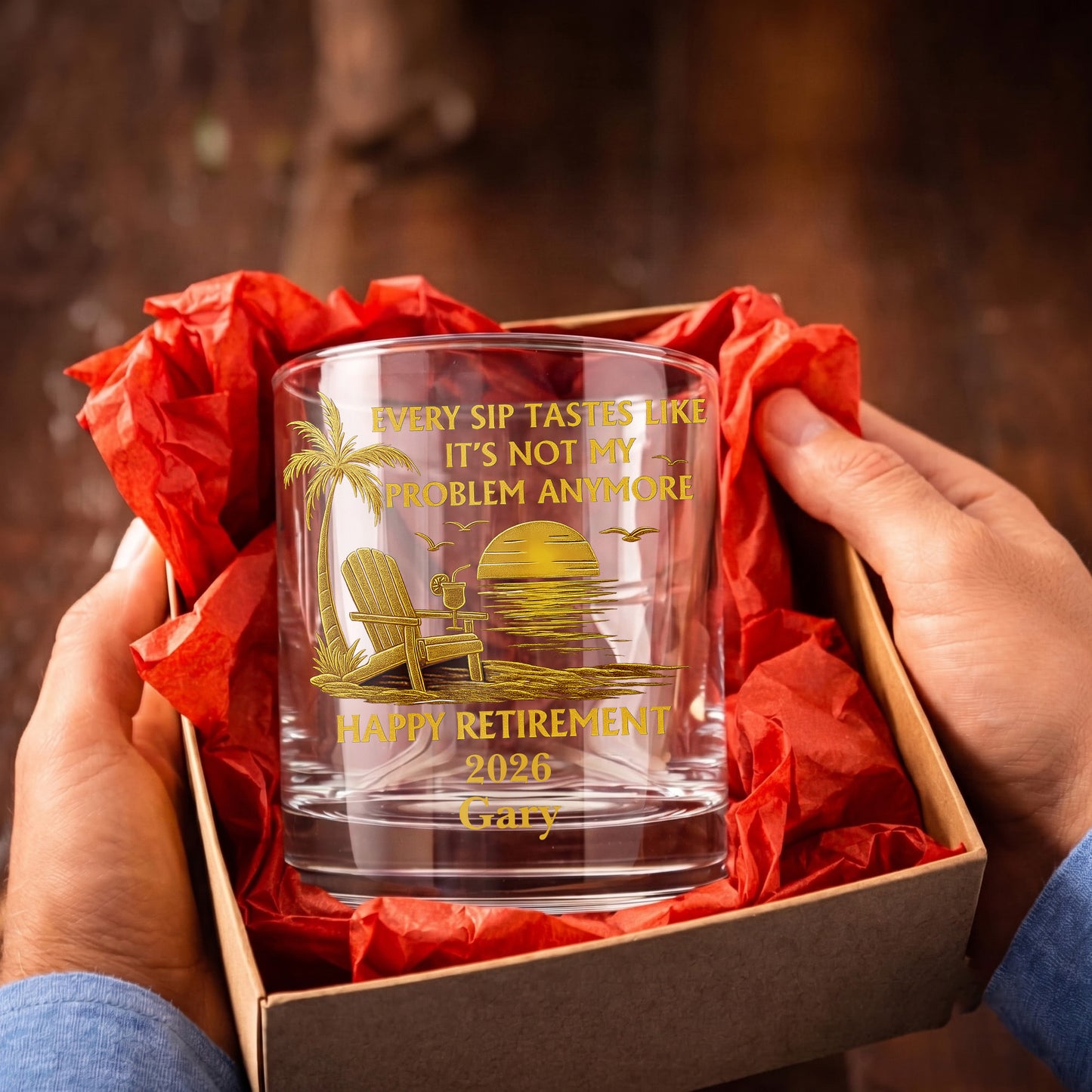 Personalized Retirement Whiskey Glass - Custom Farewell Gift