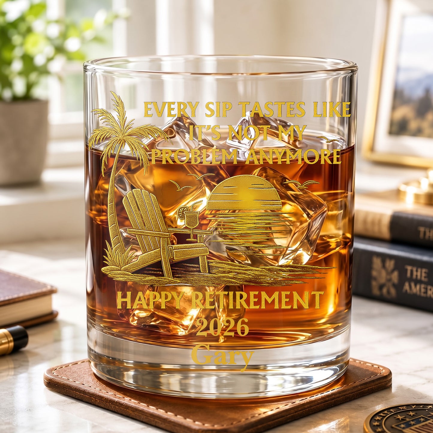 Personalized Retirement Whiskey Glass - Custom Farewell Gift