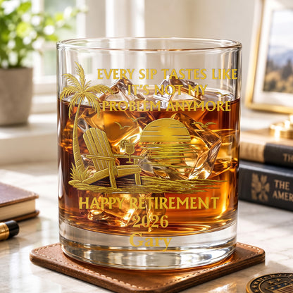 Personalized Retirement Whiskey Glass - Custom Farewell Gift