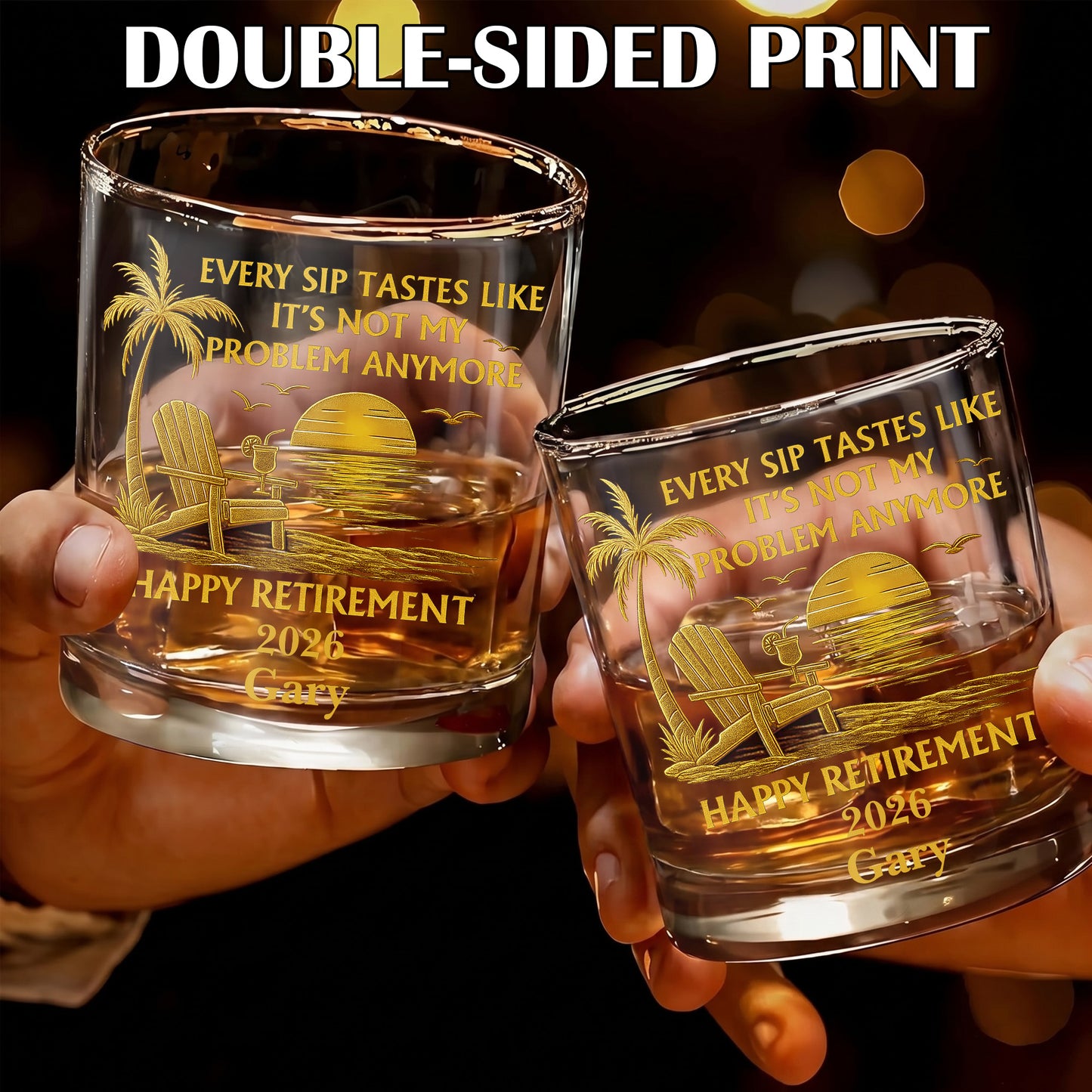 Personalized Retirement Whiskey Glass - Custom Farewell Gift