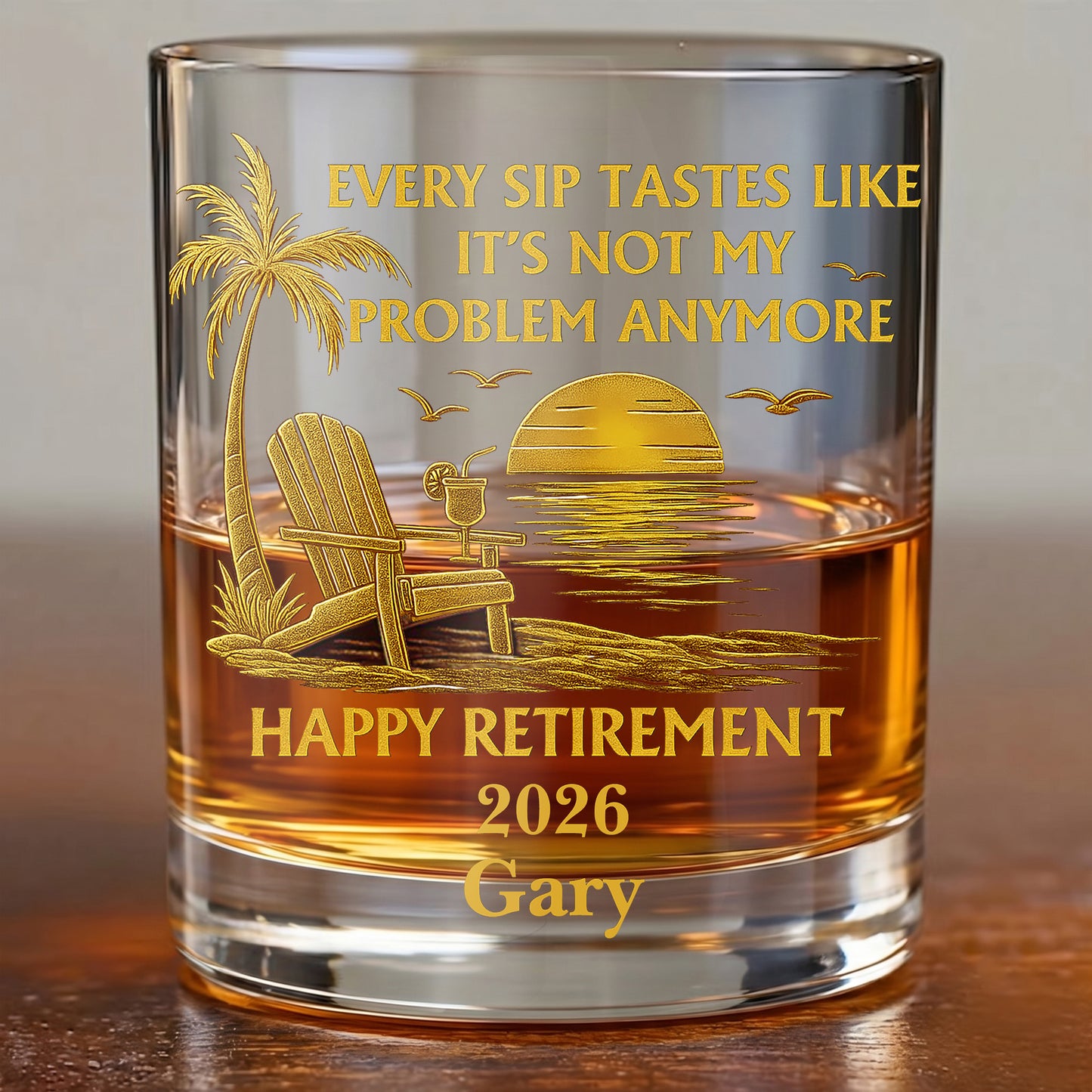 Personalized Retirement Whiskey Glass - Custom Farewell Gift