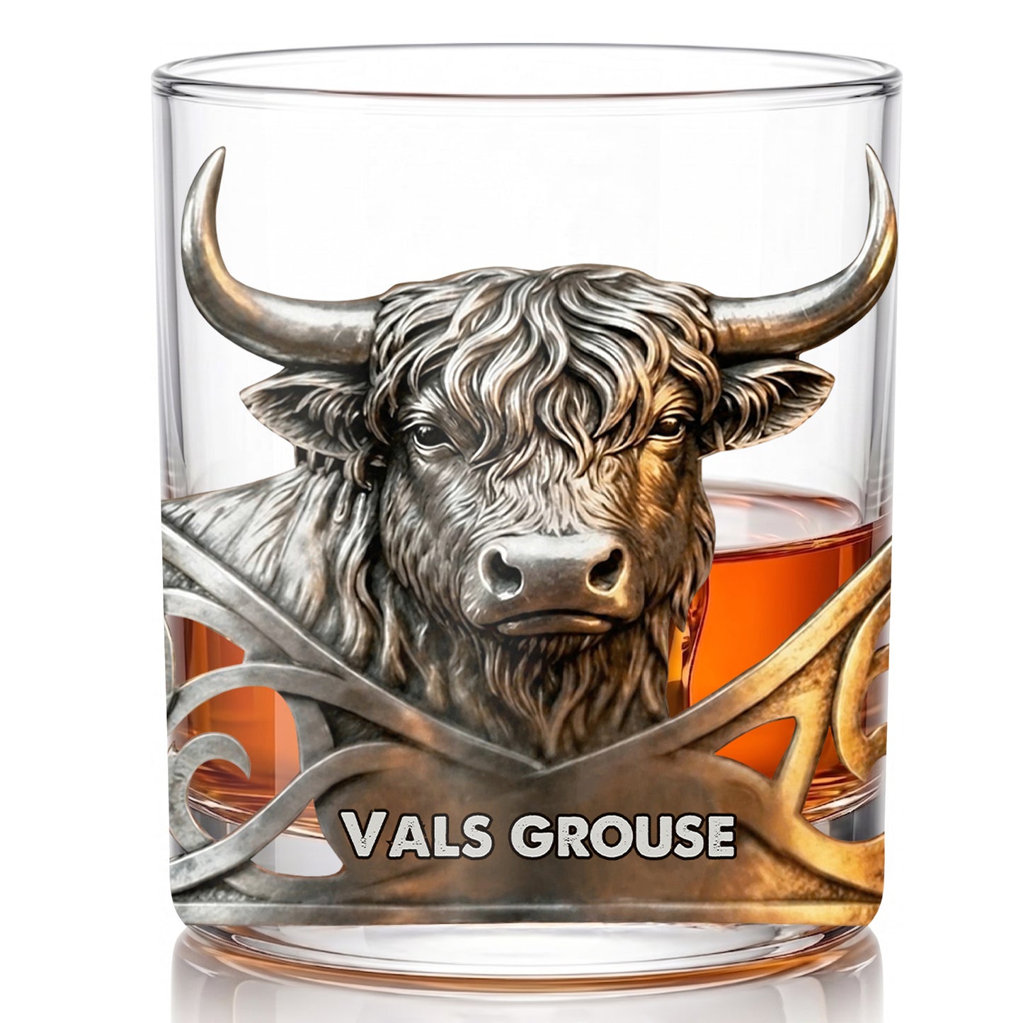 Personalized Highland Cow Whiskey Glass - Custom Bull Farm Gift